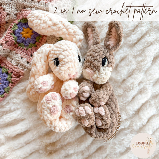 Bitsy & Bo the Baby Bunnies crochet pattern | NO SEW crochet pattern |