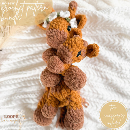 Gianna & Anna Giraffe crochet pattern bundle | NO SEW crochet pattern |