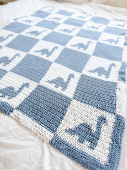 Check-a-saurus Blanket Crochet Pattern
