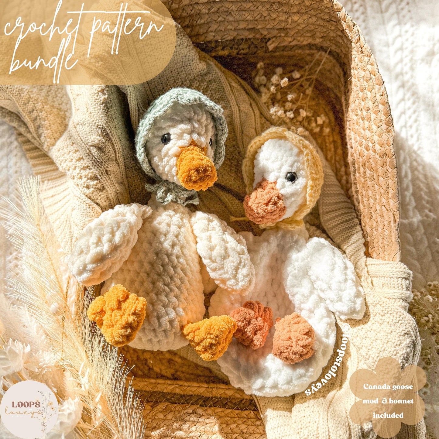 Sunny & Daisy Goose crochet pattern bundle | LOW SEW crochet pattern |