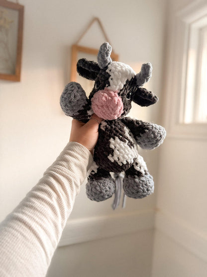 Cyrus Cow Plushie | Ready to Ship Crochet Cow |