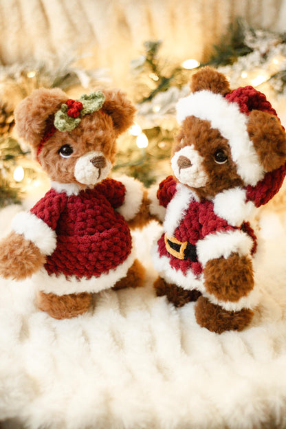 Holly & Cocoa Christmas Bear crochet pattern | NO SEW crochet pattern |