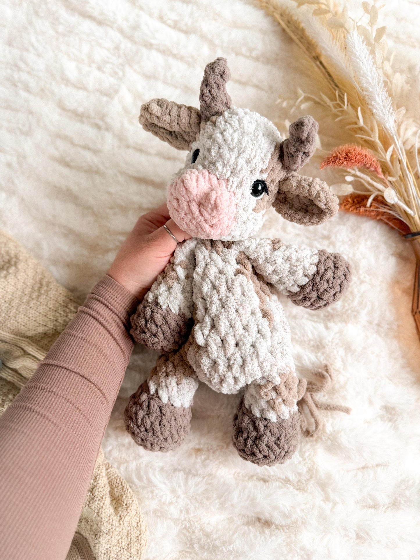 Cyrus Cow Lovey | Ready to Ship Crochet Cow |