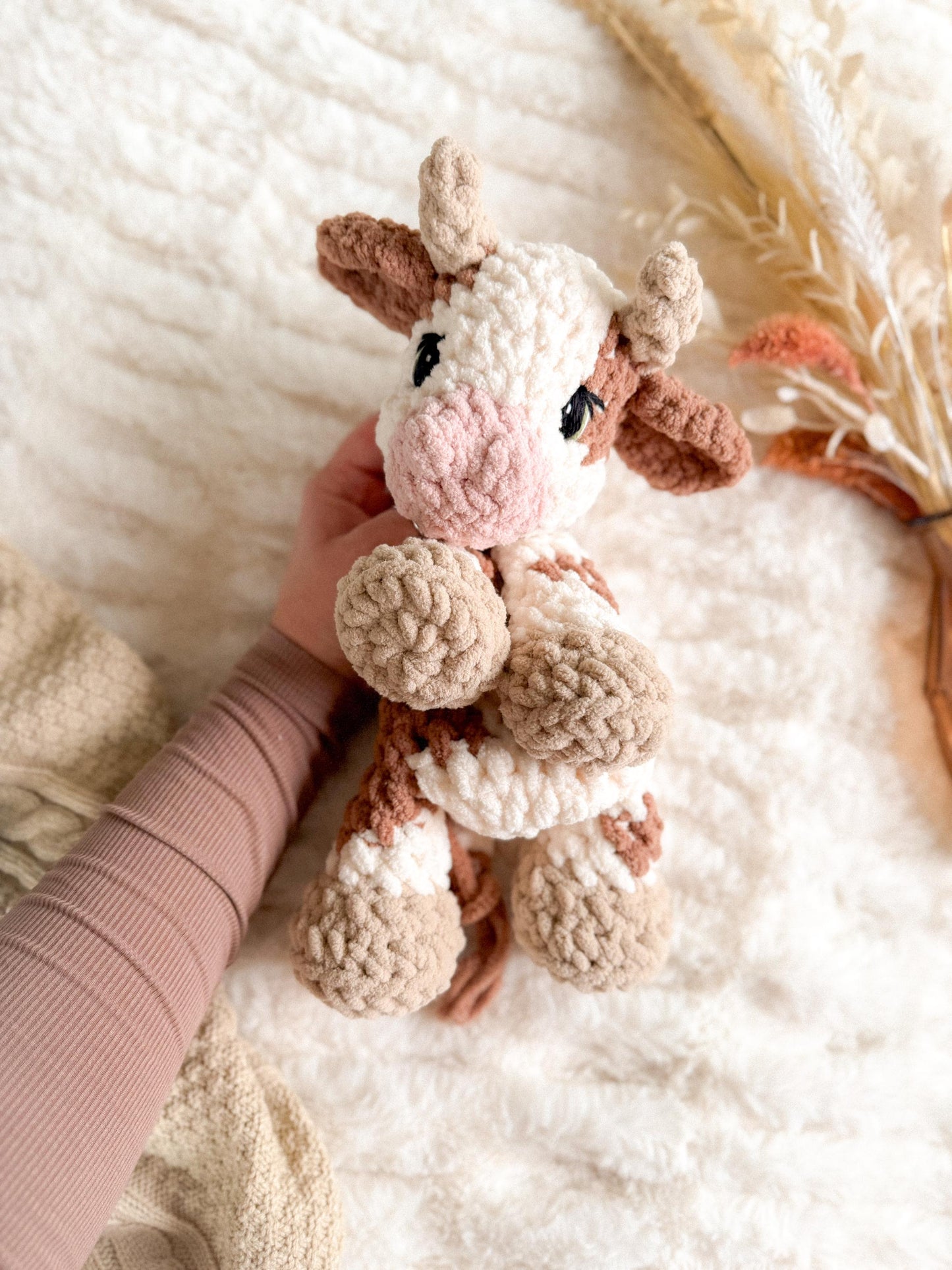 Cyrus Cow Lovey | Ready to Ship Crochet Cow |