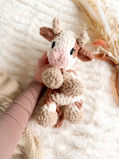 Cyrus Cow Lovey | Ready to Ship Crochet Cow |