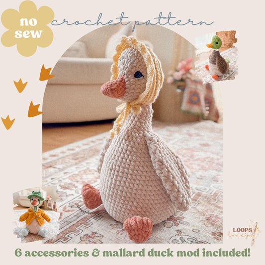 Penny the Porch Goose crochet pattern | NO SEW crochet pattern |