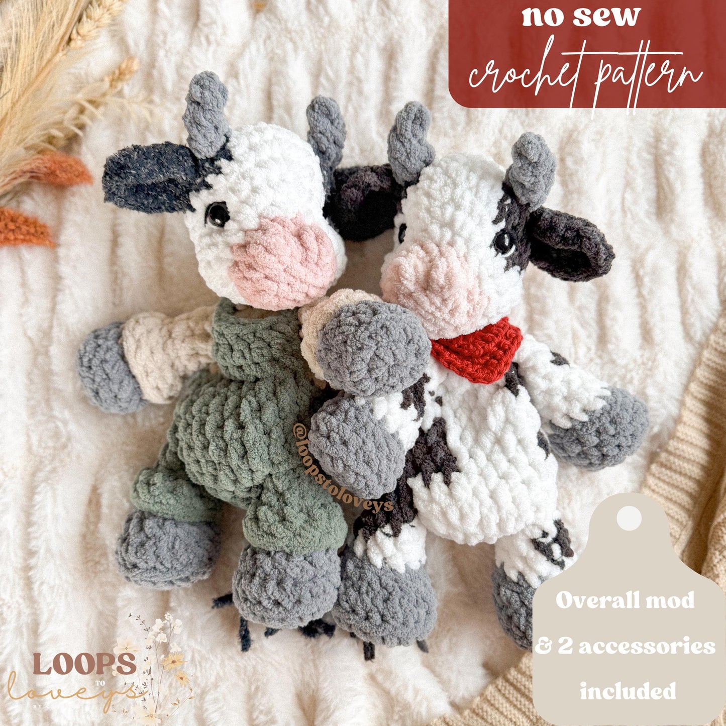 Cyrus Cow Snuggler crochet pattern | NO SEW crochet pattern |