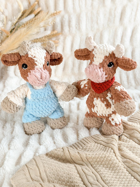 Cyrus Cow Plushie | Ready to Ship Crochet Cow |