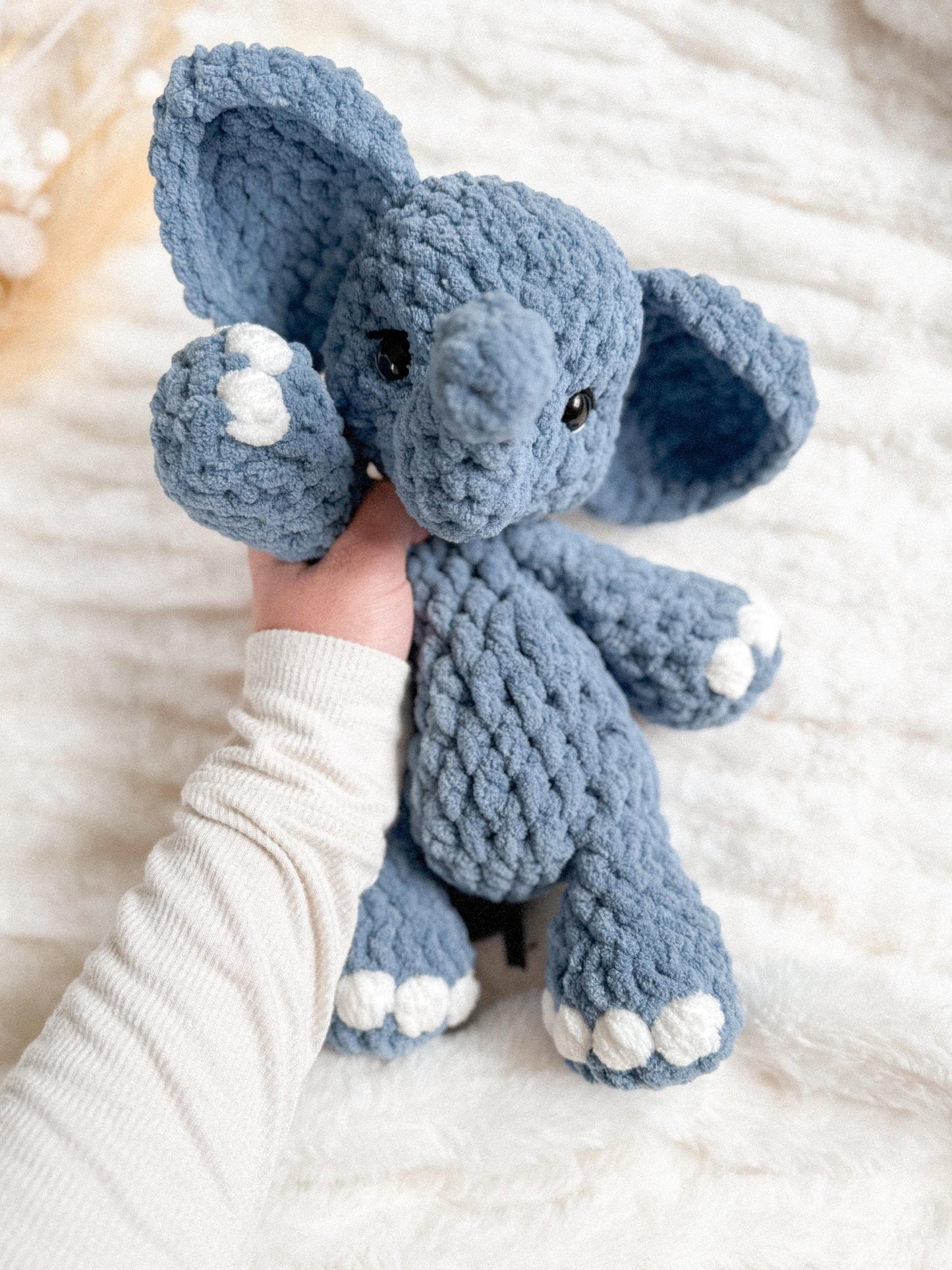 Easton Elephant Snuggler crochet pattern | NO SEW crochet pattern |