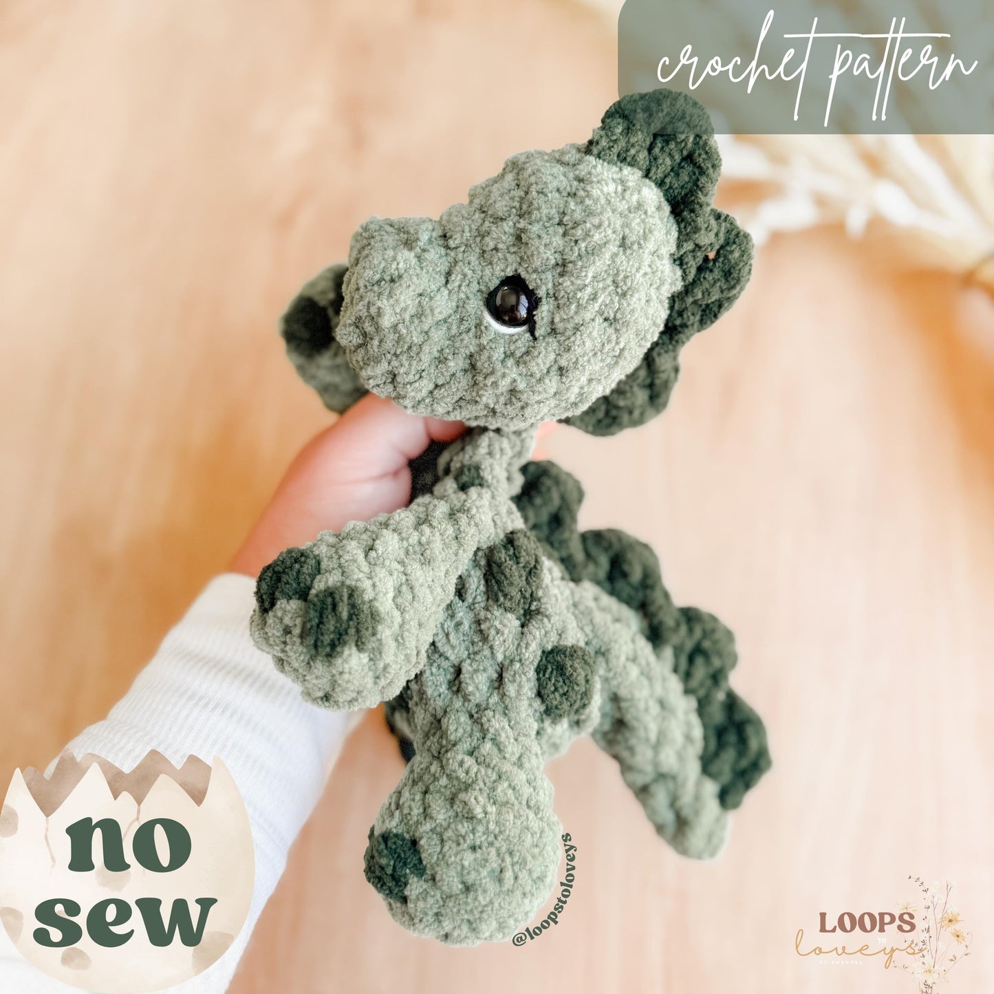 Jax Dinosaur crochet pattern | NO SEW crochet pattern |