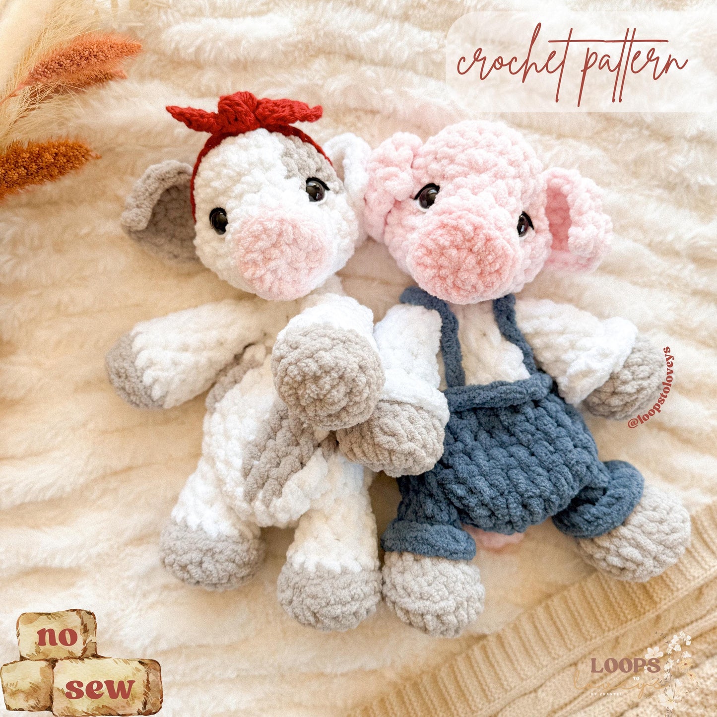 Winnie the Pig Snuggler crochet pattern | NO SEW crochet pattern |