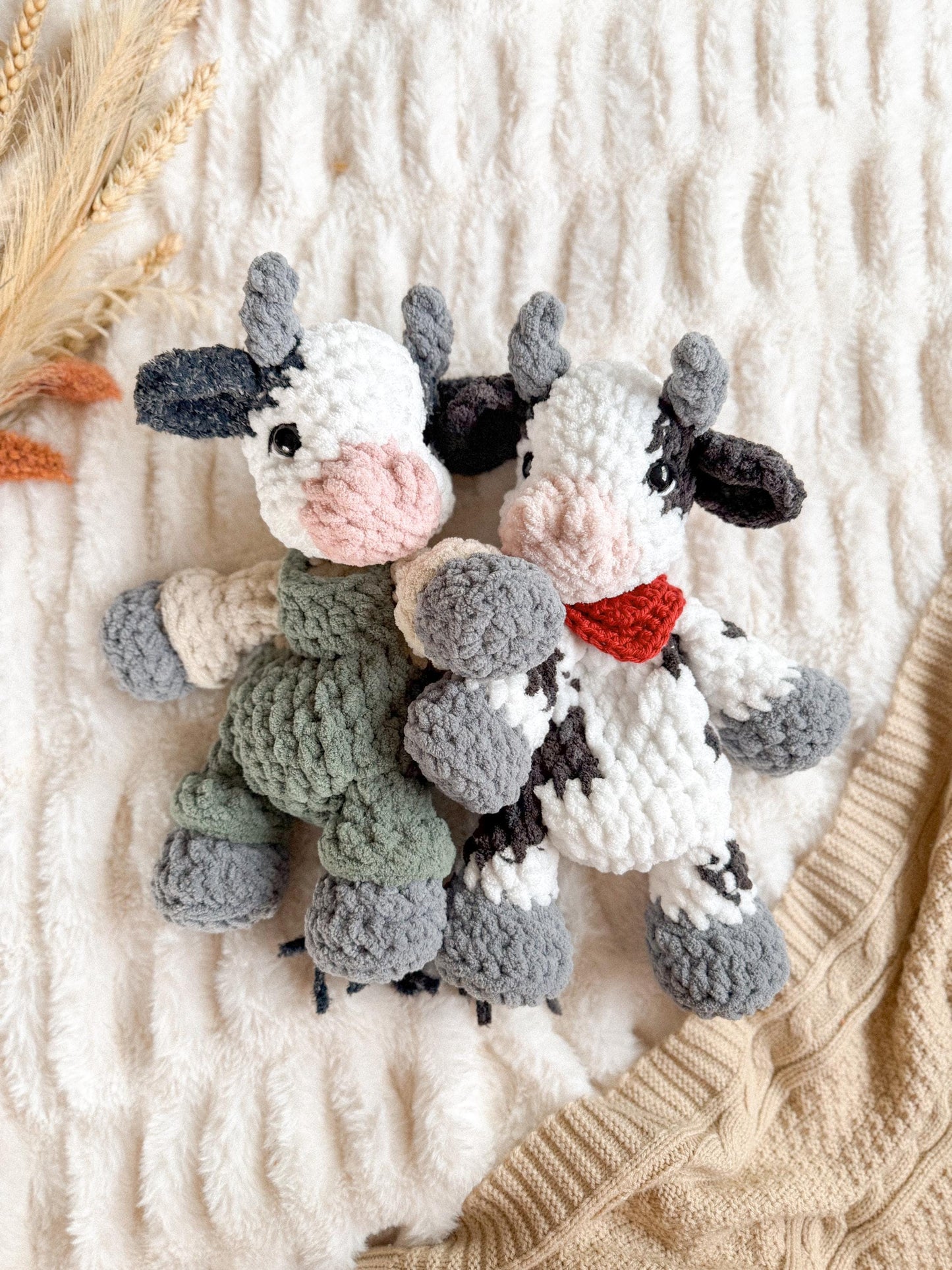 Cyrus Cow Lovey | Ready to Ship Crochet Cow |