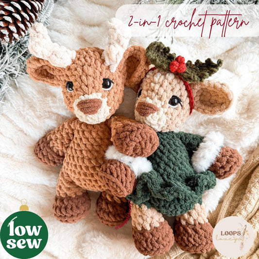 Cedar & Aspen Deer Plushie Crochet Pattern | LOW SEW crochet pattern |