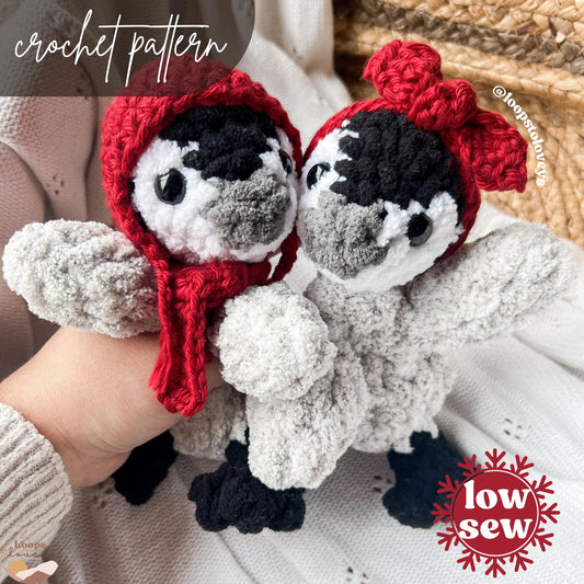 Polly the Pocket Penguin|crochet pattern| LOW SEW crochet pattern|