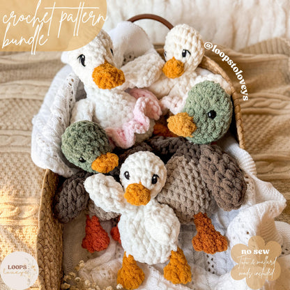 Drake & Duncan crochet pattern bundle | NO SEW crochet pattern |